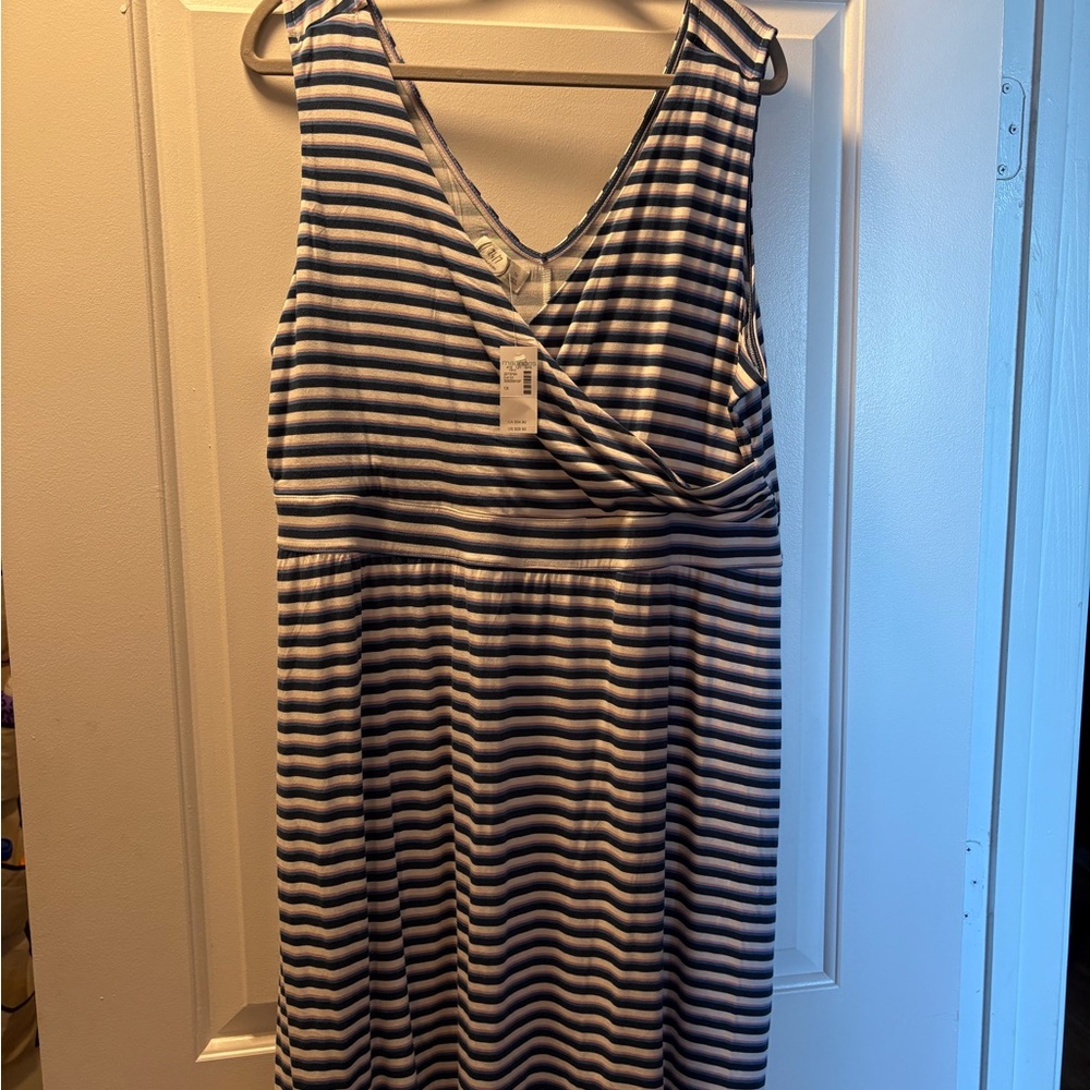 Striped Blue and White Women's Dress